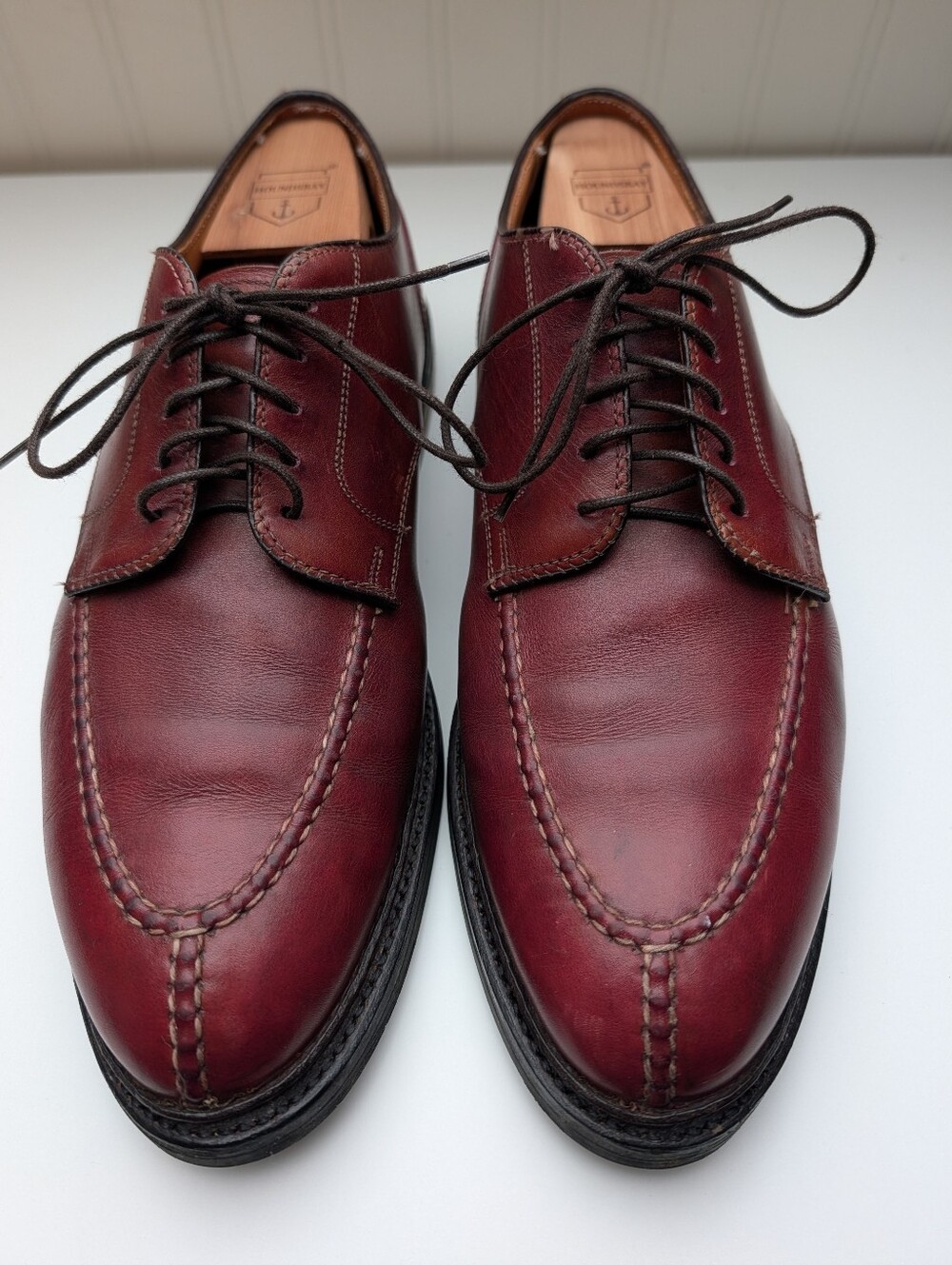 Alden 965 Norwegian Split Toe Blucher Oxblood Calf Leather Size 11 Vibram